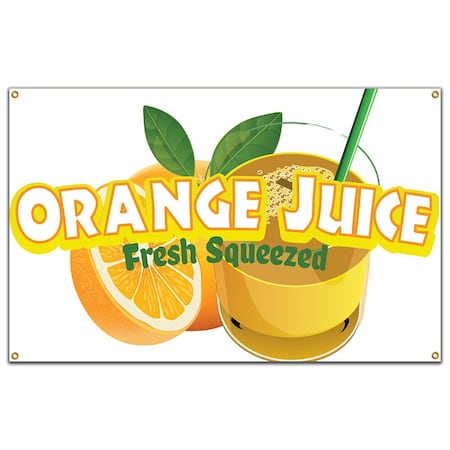 Orange Juice Banner Concession Stand Food Truck Single Sided